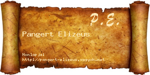 Pangert Elizeus névjegykártya